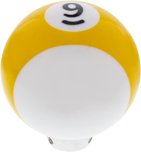 United Pacific 70758 Yellow Striped '9' Ball Gearshift Knob...