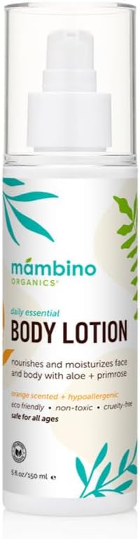 Mambino Organics Daily Essential Face And Body Lotion, Coconut + Primrose, 5 Fluid Ounces...