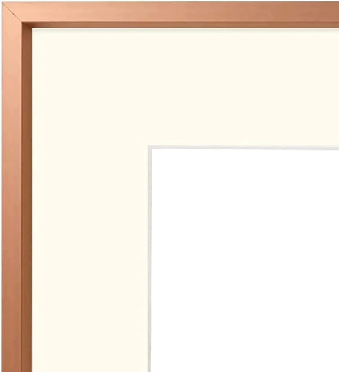 Golden State Art, Rose Gold 8x10 Aluminum Frame for 8 x 10 Picture or 5x7 Photo with Mat - Shatter - Resistant Glass - Wall or Tabletop Display - ...