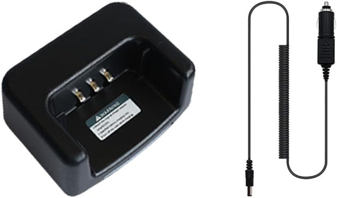 DR-1801 Charger Dock with 12V Car Charger Desktop with Indicator Light for DMRS Two Way Radio Output DC8.4V Walkie Talkie Battery Charging...