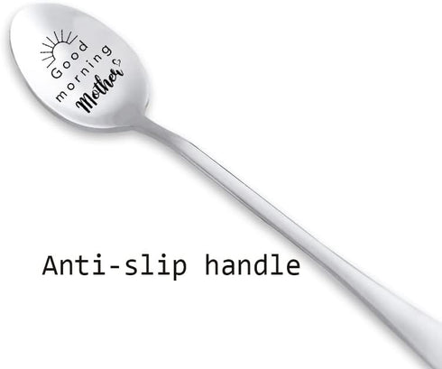 Good Morning Mother Spoon for Mom Mothers Day Gifts for Mama Mommy from Daughter Son to Mummy Birthday Christmas Gifts for Mom Spoons Gifts for St...