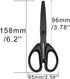 Office Scissors 6" Black Metal All Purpose Straight Small Scissors Stainless Steel Sharp Blades ABS Non-Slip Handles Scissors for Paper Student De...