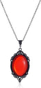 MIFYNN Gothic Stardust Crystal Cameo Necklace Red Purple Crystal Pendant Necklace Vintage Satan Demon Halloween Jewelry for Women...