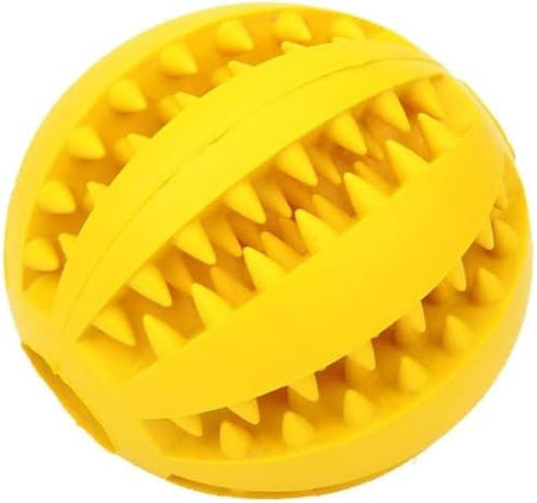 Dog Treat Toy Ball, Dog Tooth Cleaning, Toy Interactive Dog Toys, Dog Puzzle Teething Toys Ball, Pack of 2 (Red & Yellow, 2.36" 6cm)...