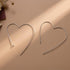 925 Sterling Silver Big Large Heart Hoop Earrings Threader Earrings for Women Thin Wire Lightweight 50mm for Women...