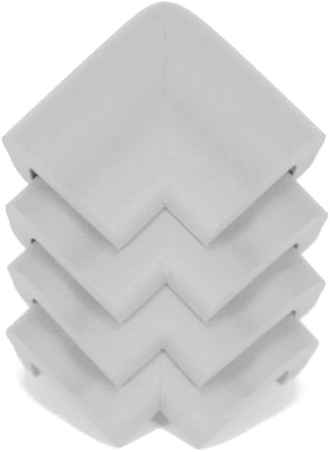 KidKusion Jumbo Corner Cushion | Made in USA | Taupe | 4 Pack | Furniture and Corner Protector...