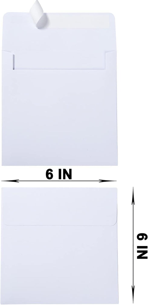 50 Pack Colorful 6 x 6 Envelopes Square Envelopes Self Seal for Wedding, Party Invitations, Greeting Cards, Announcements, Photos, CD/DVD Sleeves ...