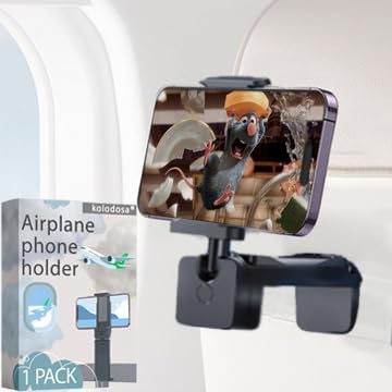 Airplane Phone Holder Travel Essentials Accessories Cruise car Mount Cell Stand air Plane Table seat Desk Flight Vacation Size Golf cart Universal...