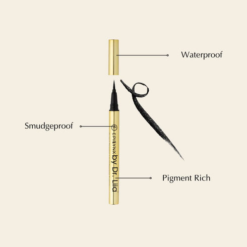 Vegan Gluten & Allergen Free Liquid Eyeliner Pencil | Long Lasting Waterproof Eyeliner with Precision Tip | 2ml | Shimmer Black By Dr. Liia...