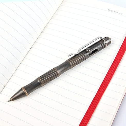 SMOOTHERPRO Solid Brass Bolt Action Pen Refillable Retractable Heavy Duty for Tremor Parkinson Arthritic Business Office Signature Writing EDC Gif...