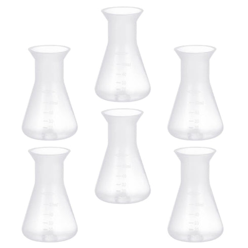 12pcs Flask, Bottle Kit Learning Mouth Supplies Ml Container Erlenmeyer Wide Triangular for Bottles Professional Scientific Plastic of Flask- Cone...