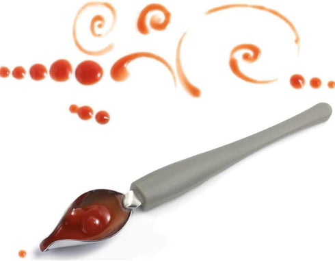 4 Pcs Culinary Drawing Decorating Spoons Set Drawing Decorating Spoon Plated Decorating Pencil Spoon Dessert Serving Decorating Spoon for Decorati...
