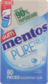 Mentos Pure Fresh Sugar-Free Chewing Gum with Xylitol, Fresh Mint, in a recyclable 90% Paperboard Bottle, 80 Piece (Pack of 1)...