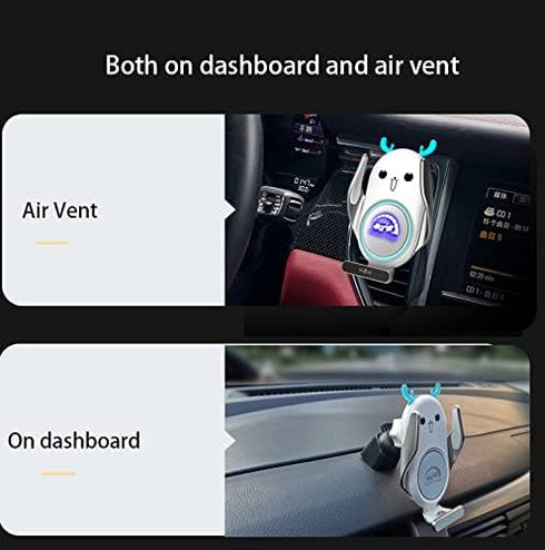 Universal Wireless Car Charger Mount, Auto-Clamping 15W Rechargeable, Air Vent Dashboard, Compatible with iPhone 14/13/12/11/X/9 Series, Samsung S...
