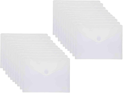9x7 Clear Plastic Envelopes Hook Loop Closure Receipt Stickers Storage Holder 20 Pack...