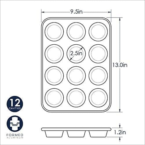 Nordic Ware Natural Aluminum Commercial Muffin Pan, 12 Cup...