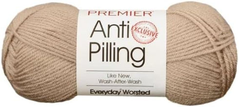 Premier Yarns Everyday Soft Worsted Anti-Pilling Yarn - 3.5 Oz - #4 Medium Weight - 3 Pack Bundle with Bella's Crafts Stitch Markers (Cappucino).....