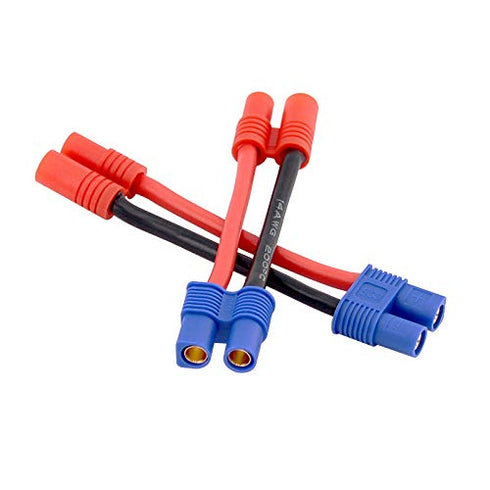 3pcs Male 3.5MM Bullets to Female EC3 Connector Adapter Cable with 5cm 14awg Wire for Super Tigre(BDHI-60)...