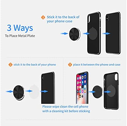 SALEX Replacement Rose Gold Metal Plates Set for Magnetic Car Phone Holders, Wall & Air Vent Mounts, Cases, Magnets. Kit of 2 Cute Pink Round Iron...