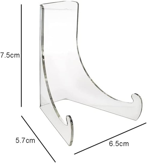 2 Pieces Acrylic Plate Stand 60-Degree Angle Acrylic Easel Acrylic Book Stand Acrylic Plaque Stand Table Top Easel Card Picture Stands Plate Holde...