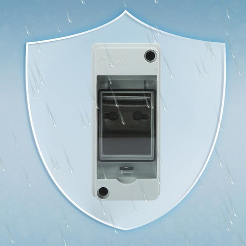 2 Way Circuit Breaker MCB Distribution Protection Box with DIN Rail, IP65 Waterproof,for Miniature Circuit Breaker, Electrical Box for Indoor Wall...