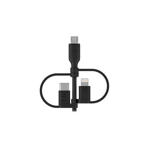Belkin 3-in-1 Universal USB-A Cable - USB-C Cable, Lightning Cable, Micro-USB - Charging Cord Boost Charge Charger Designed for Apple iPhones & iP...