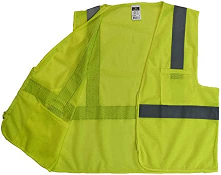 Radians SV2ZGMM Polyester Mesh Economy Class 2 High Visibility Vest with Zipper Closure, Medium, Green...