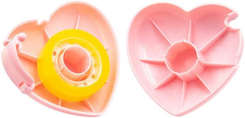 Tape Dispenser Mini Tape Cutter Heart Tape Cutter Box Case Dispenser, Tapes Included for Arts, Home, School and Office Use Pack of 2...