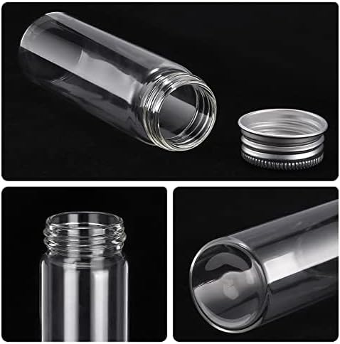 TOBWOLF 12PCS 50ml / 1.7oz Glass Spice Jars, Transparent Spice Containers with Aluminum Lids, Seasoning Storage Bottle Spice Bottles, Glass Season...