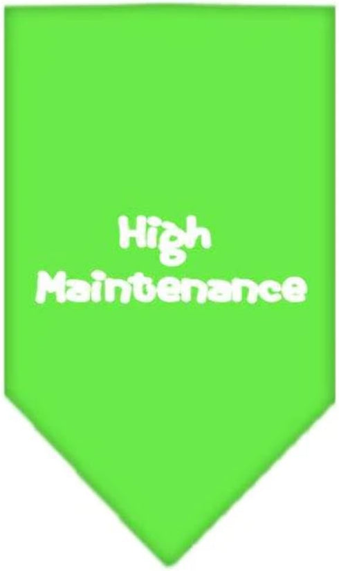 Mirage Pet Products High Maintenance Screen Print Bandana for Pets, Small, Lime Green...
