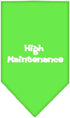 Mirage Pet Products High Maintenance Screen Print Bandana for Pets, Small, Lime Green...