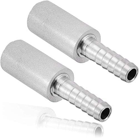 YOUHO 2PCS 0.5 Micron Diffusion Stone Stainless Steel Aeration Stone Carbonating Stone with 1/4" Barb for Homebrew Wine Beer Soda Air Stone...