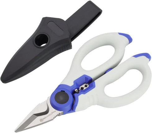 MichaelPro MP010025 6" Stainless Electrician Scissors | Heavy Duty Multi-Purpose Shears | Cuts Wires and Soft Cable, Protective Sheath Included...
