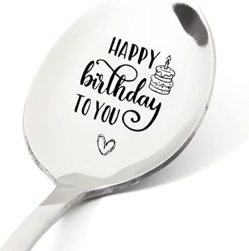 Birthday Gifts Spoons for Women Men Girls Best Friends BFF Happy Birthday Gift for Him Her Happy Birthday to You Coffee Tea Spoon for Daughter Son...