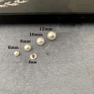 Walfront Beads for Fabric Decoration Mixed Pearls Round Rivets Studs Buttons Embellishments Pearls for Leathercrafts Bag Shoes Clothes Bracelet (W...