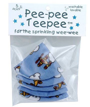 Peepee Teepee for the Sprinkling WeeWeee, Baby Pee Shield , Airplane Design - 5 pack...