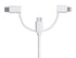 Monoprice 3-in-1 Multiport USB to USB Micro-B + USB-C + Lightning Charging Cable - 3 Feet, White - Essential Series...