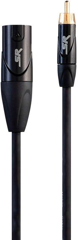 Monoprice XLR Male to RCA Male On Tour Cable - 1 Foot - Black, Heavy Gauge 24AWG, Gold Plated Connectors - Stage Right Series...