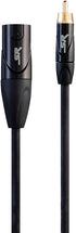 Monoprice XLR Male to RCA Male On Tour Cable - 1 Foot - Black, Heavy Gauge 24AWG, Gold Plated Connectors - Stage Right Series...
