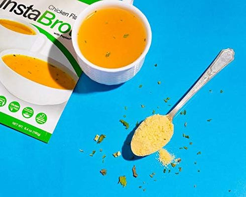 InstaBroth, Bone Broth Powder with Grass Fed, Pasture Raised Collagen and Gelatin, 12g Protein (6.4oz) (Chicken Flavor)...