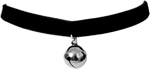 Ziper Cosplay Black Lolita Bell Choker Cat Gothic Collar...