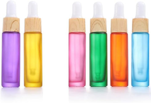 10 Pack 10ml Frosted Glass Dropper Bottle,Empty Refillable Dropper Bottle Travels Bottle for Essential Oils, Aromatherapy, Perfume,Cosmetic,Labora...