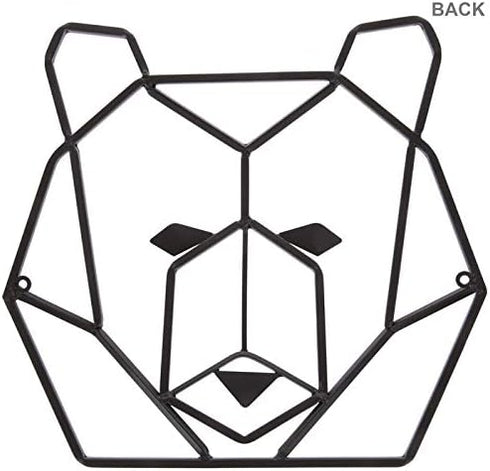 Everydecor Rustic Geometric Bear Head Metal Wall Art Decor for Home Office Kitchen Living Room Bedroom Farmhouse Indoor Outdoor Bear Sign Decorati...