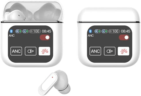 URIZONS ANC Noise Cancellation Message Notification Bluetooth in-Ear Earbuds - Multi-Functional Wireless in Ear finding Headphones with LCD Screen...