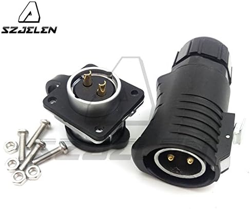 XHP20 30A IP67 2Pin Waterproof Aviation Cable Connector Plug and Socket,LED Light Power Cable Connector,Fit RV Solar Port (2Pin, Plug male &Socket...