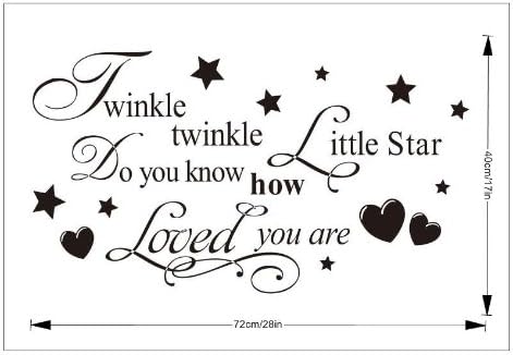 Twinkle Little Star Do You Know How Loved Are - Girl's or Boy's Room Kids Baby Nursery - Vinyl Wall Decal, Lettering Art Letters Decor, Quote Desi...
