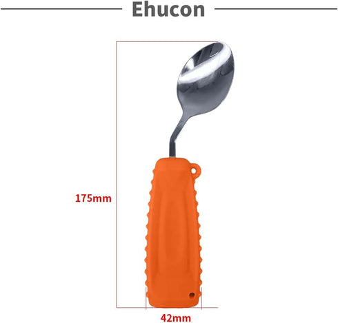 Adaptive Weighted Silverware Utensils Angled Spoon for Hand Tremors Parkinsons,Weighted Utensils with Non-Slip Easy Grip Handles for Independent E...