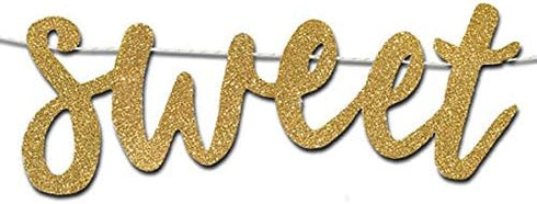 Love is Sweet Banner - Decoration Sign For Dessert Table, Engagement, Wedding, Anniversary, Valentine's Day Party, Bridal Showers...