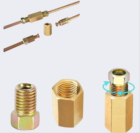 1Pc Yellow 24 Threads Brake Line Fittings Assortment Automotive Replacement Brake Fittings Hose, Lines and Fittings for 3/16 Inch Tube (4 Unions, ...