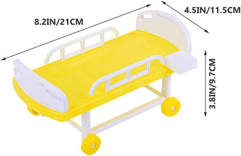 Toddmomy Dollhouse Hospital Bed Infusion Bottle Toys Mini Bed Imitation Hospital Toys Doctor Role Play Toys Pretend Play Playset Dollhouse Accesso...